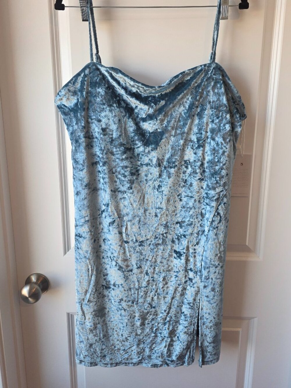 NWT BuffBunny Blue Icee Crushed Velvet Mini Dress - XXL